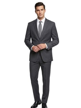 NWT Arrow Men’s 2-Piece Suit Coal Grey 38R Jacket 29x30 Pants Slim Professional